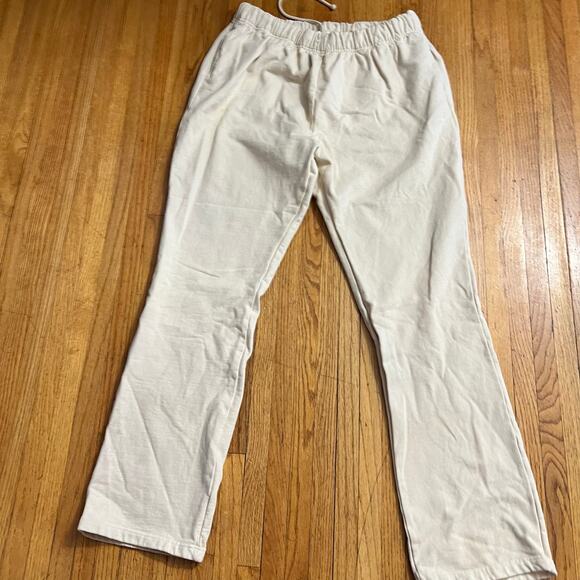 Good American Pants Womens Size 5 XL 18 Plus Sweatpants Joggers Pockets Cream - Picture 1 of 11